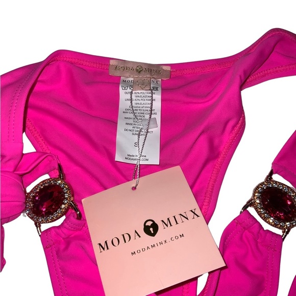 Moda Minx X Lyds Butler Armour crystal triangle bikini bottom in pink - SZ S - Picture 4 of 8